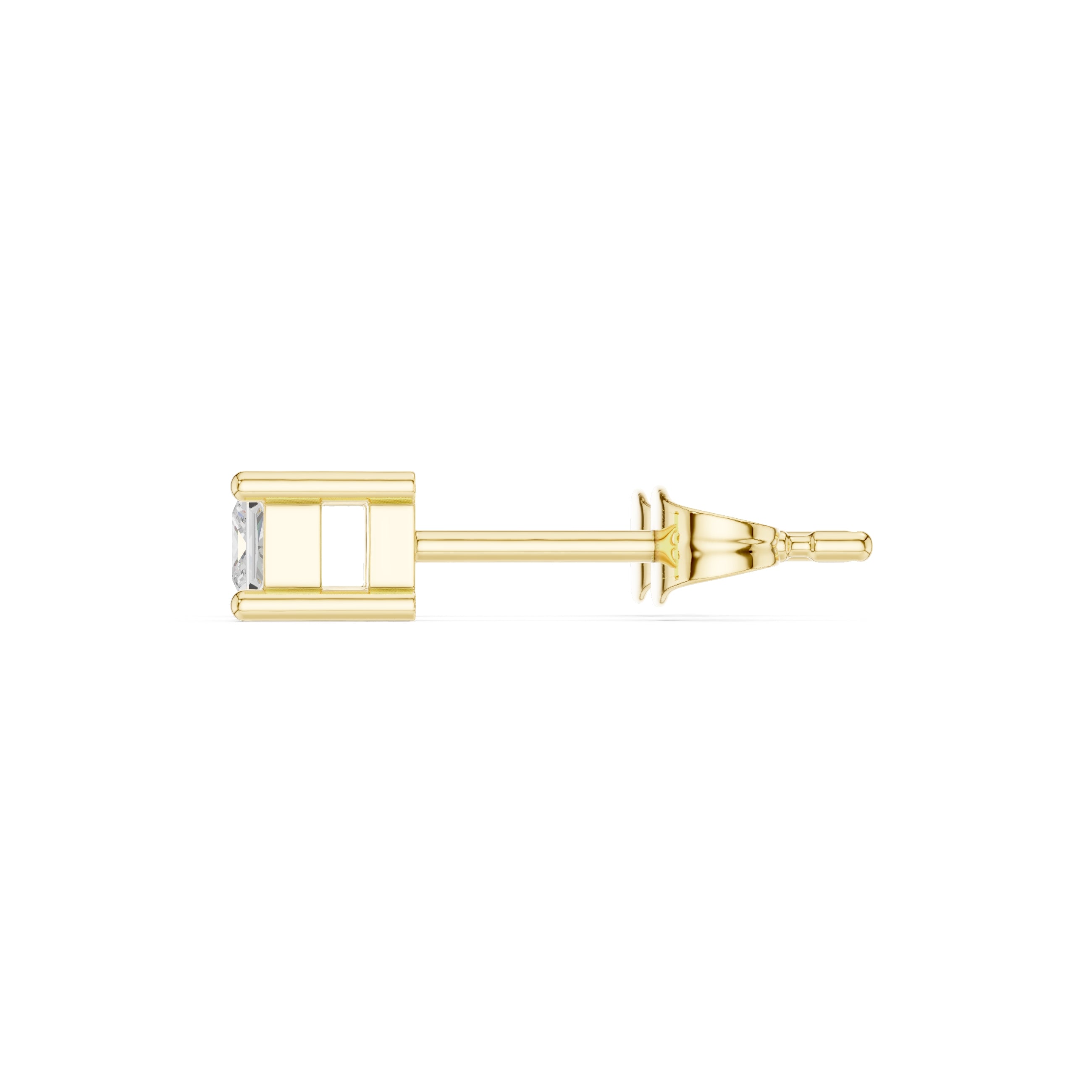 The Princess Lan Grown Diamond Solitaire Studs Yellow Gold