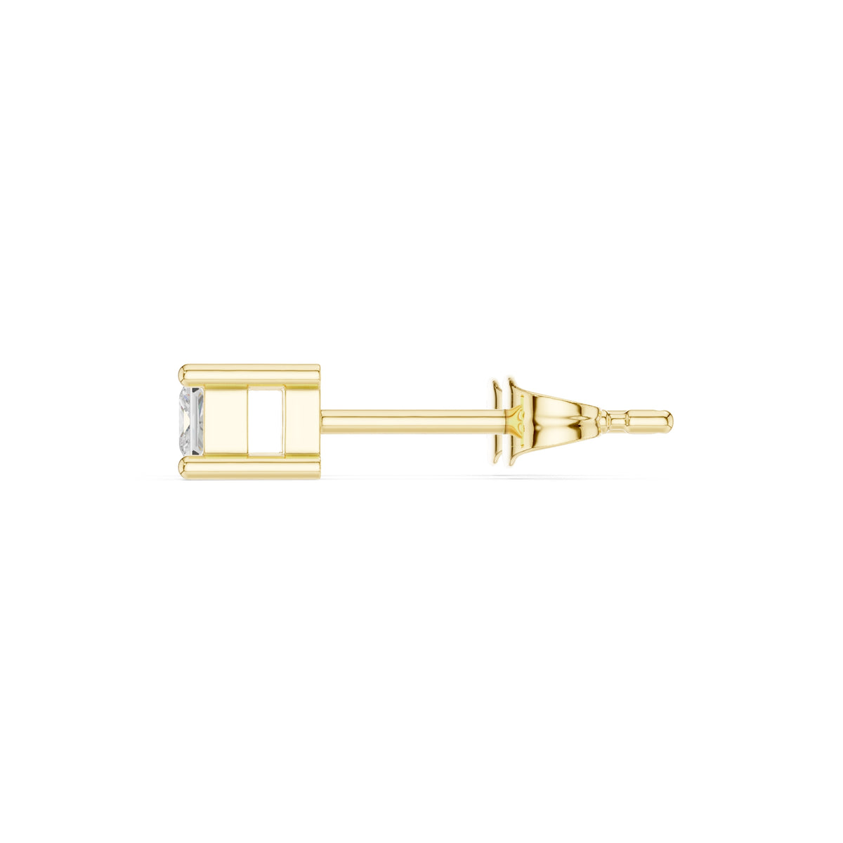 The Princess Lab Grown Diamond Solitaire Studs Yellow Gold