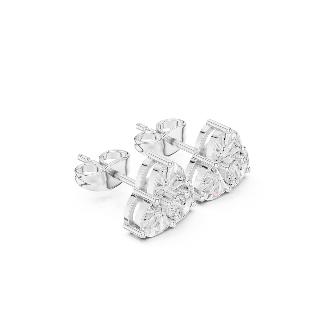 The Trefoil Lan Grown Diamond Studs White Gold