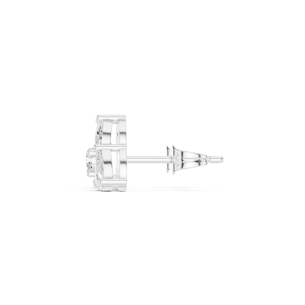 The Trefoil Lan Grown Diamond Studs White Gold