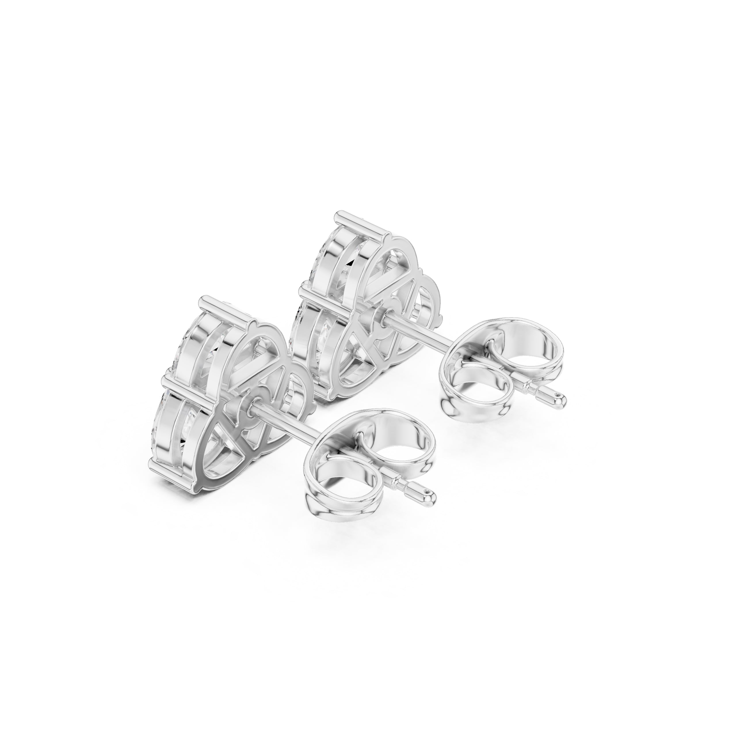 The Trefoil Lan Grown Diamond Studs White Gold