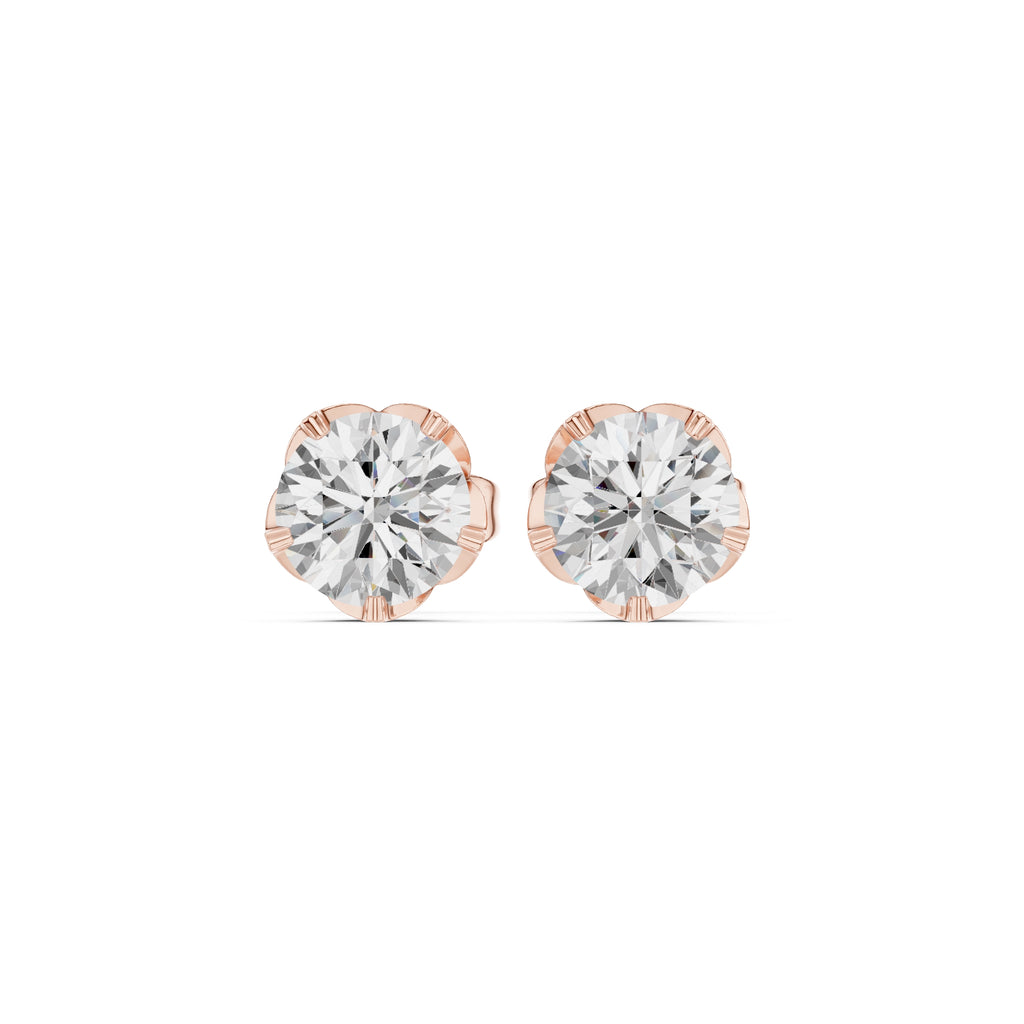 The Essential Lan Grown Diamond Solitaire Studs Rose Gold