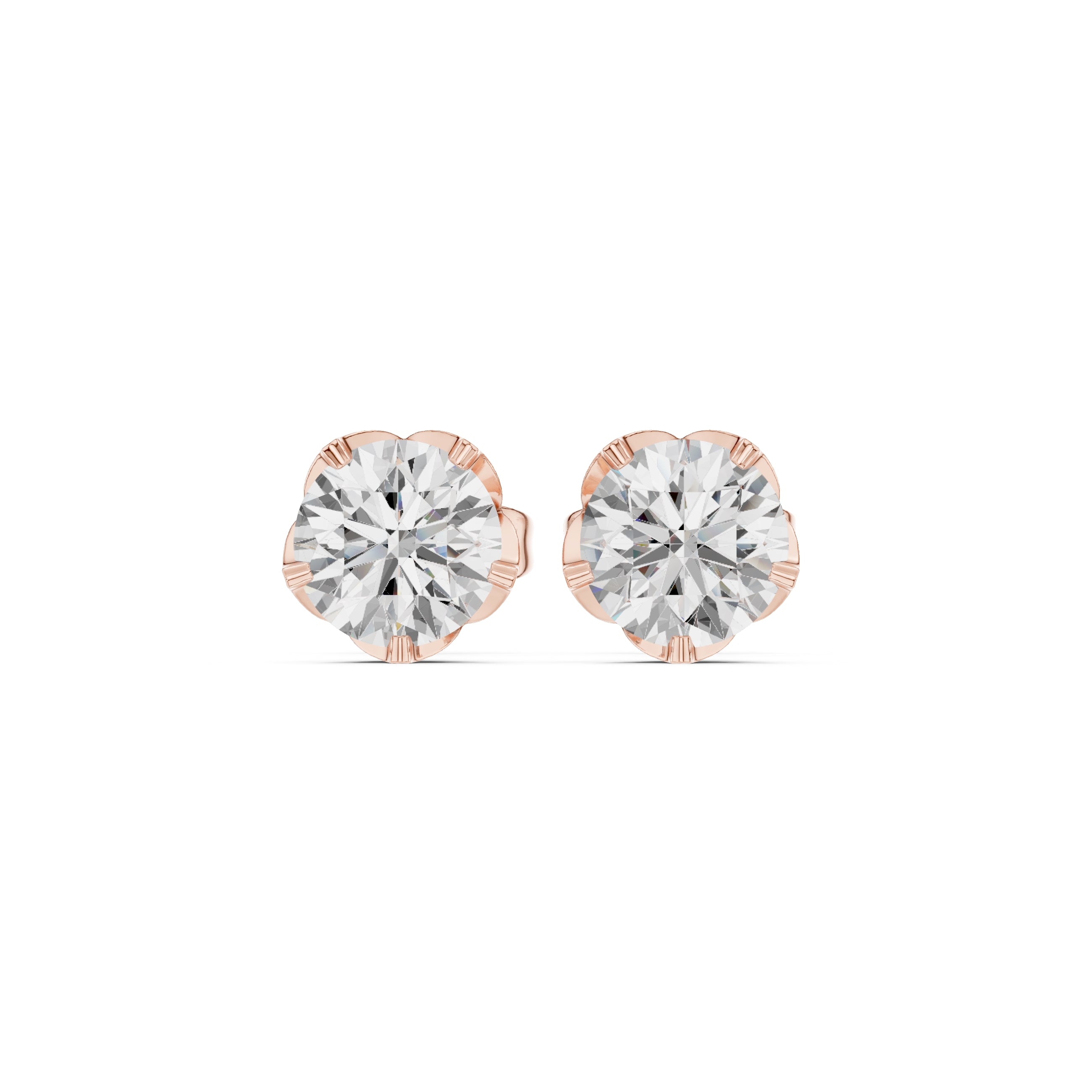 The Essential Lan Grown Diamond Solitaire Studs Rose Gold