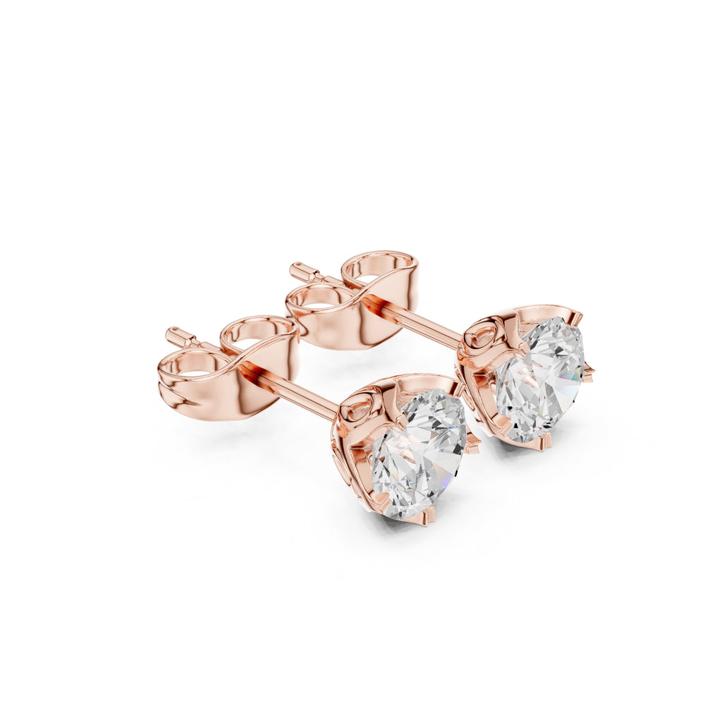 The Essential Lan Grown Diamond Solitaire Studs Rose Gold