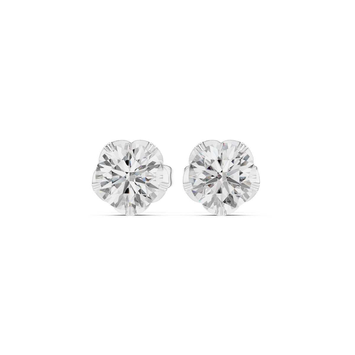The Essential Lan Grown Diamond Solitaire Studs White Gold