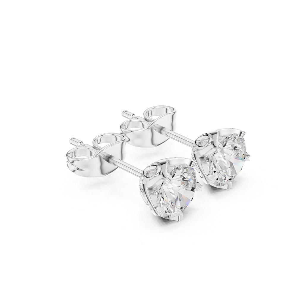 The Essential Lan Grown Diamond Solitaire Studs White Gold