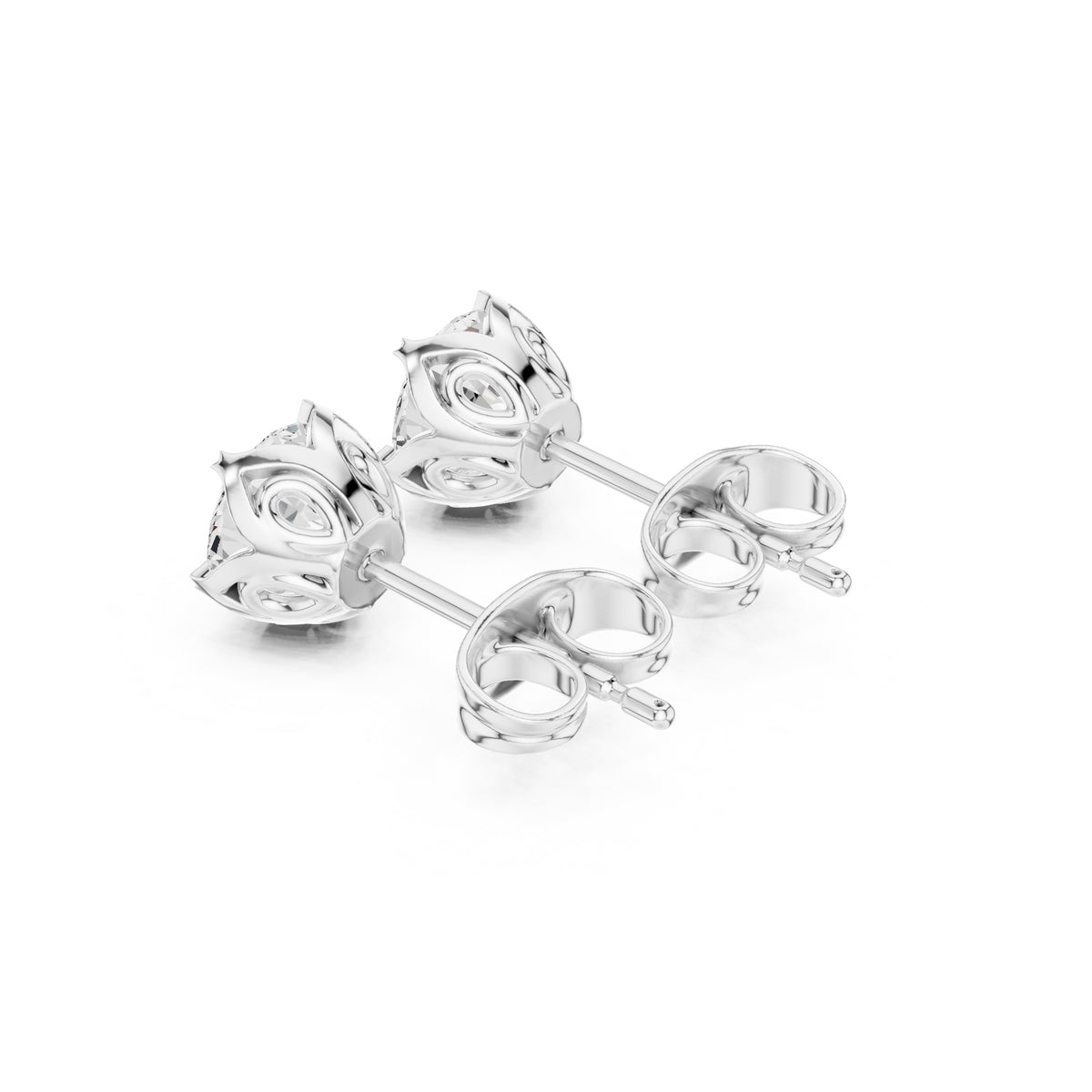 The Essential Lan Grown Diamond Solitaire Studs White Gold