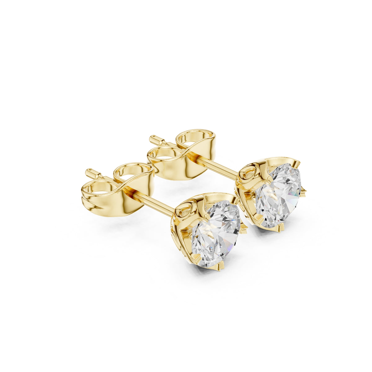The Essential Lab Grown Diamond Solitaire Studs Yellow Gold
