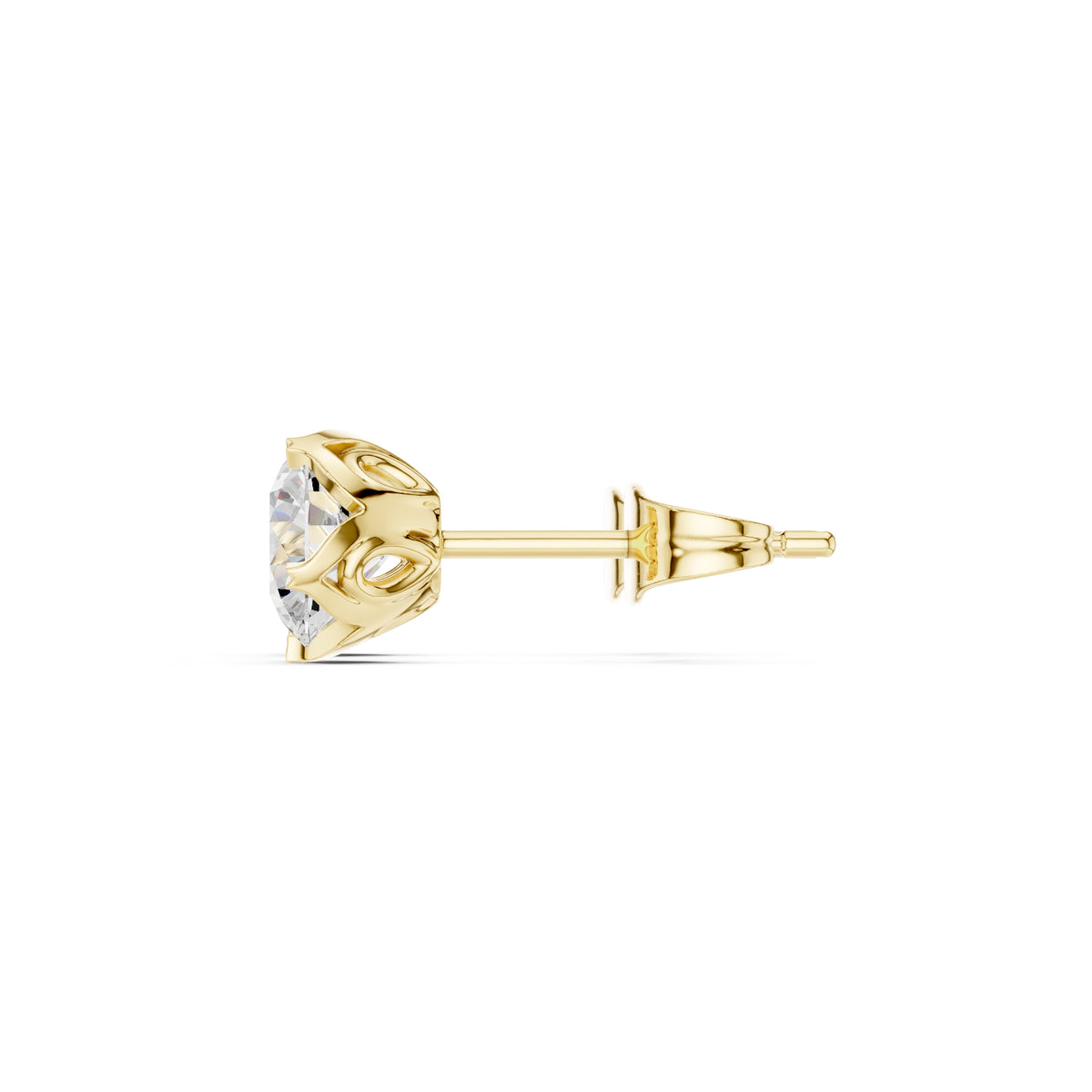 The Essential Lan Grown Diamond Solitaire Studs Yellow Gold