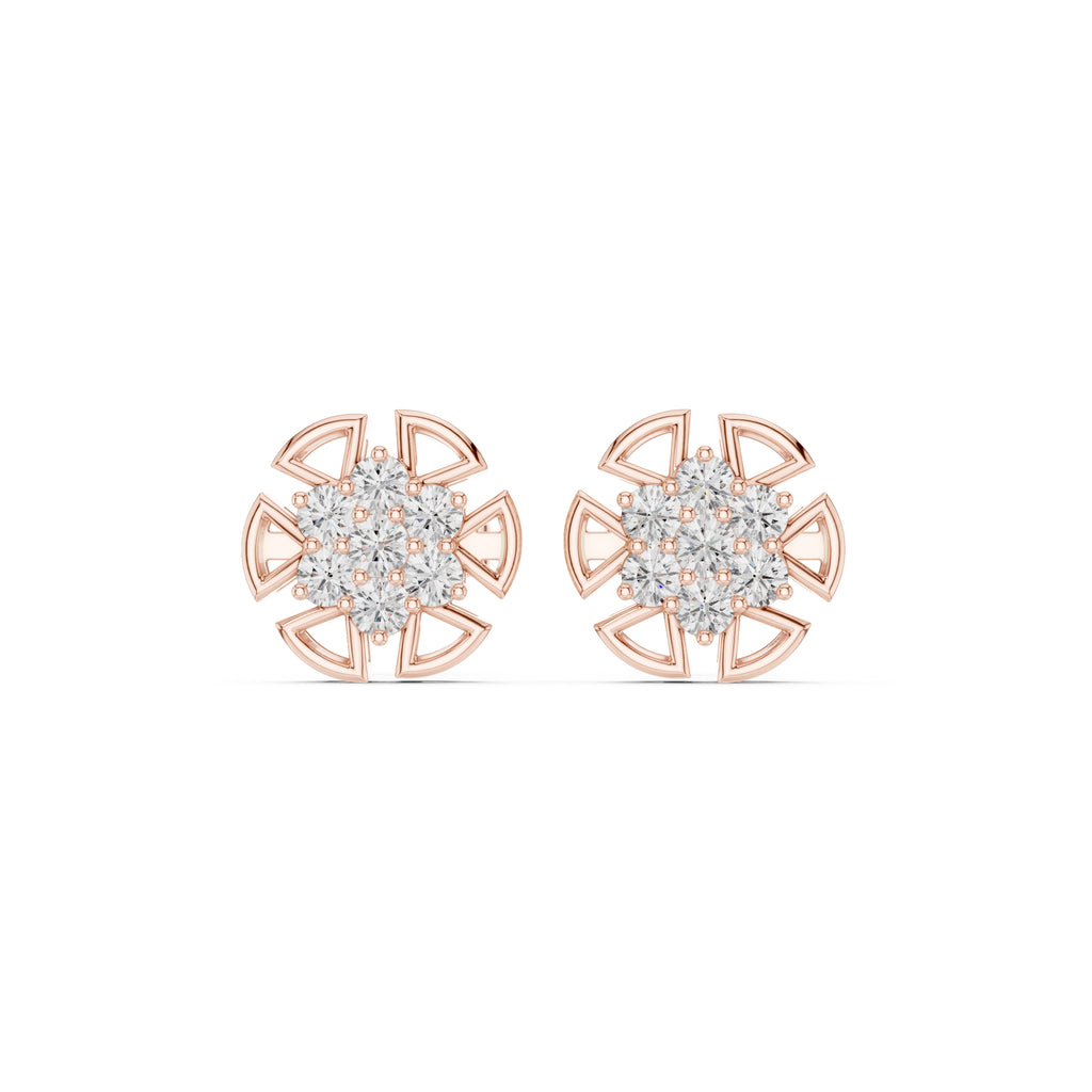 The Labyrinth Lan Grown Diamond Studs Rose Gold