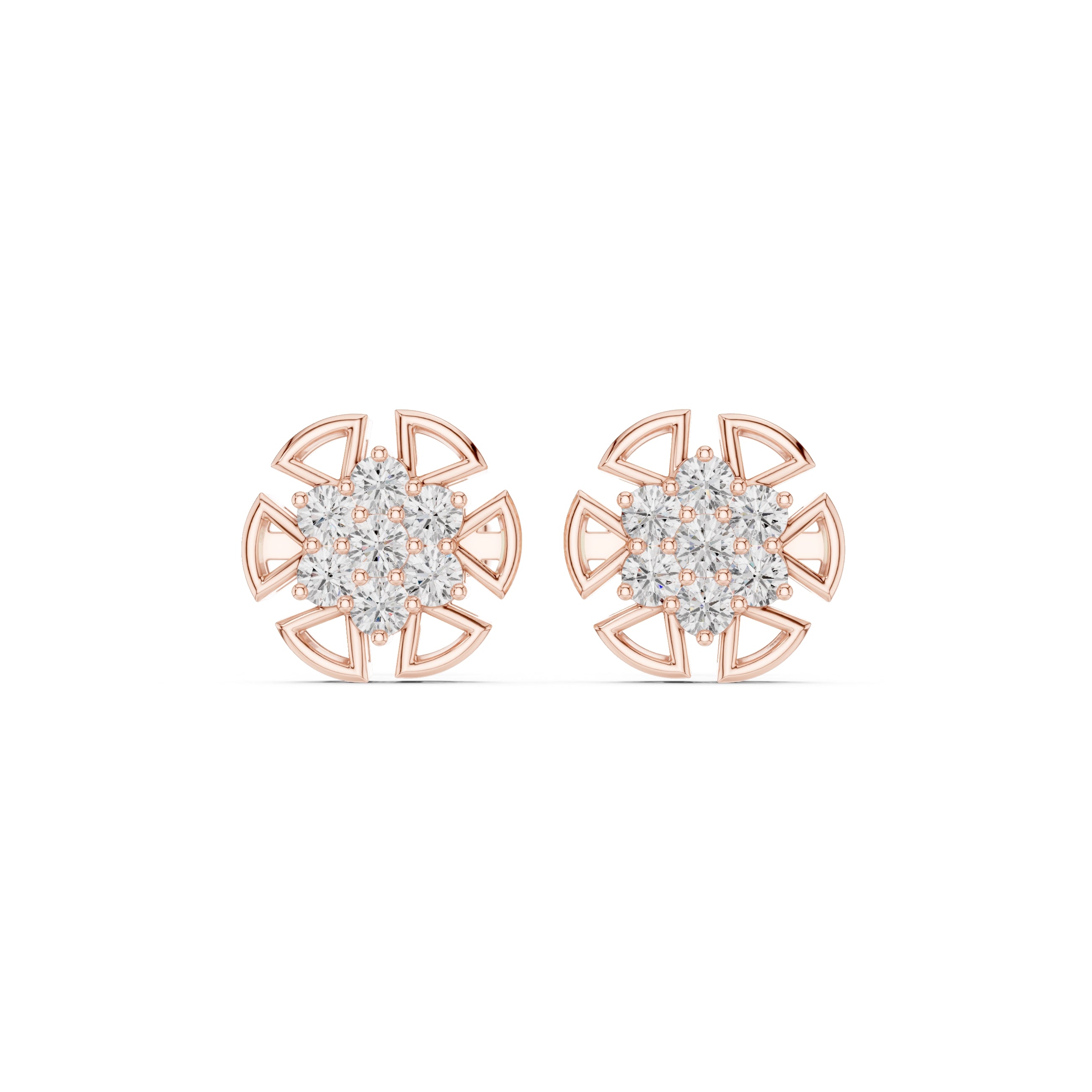 The Labyrinth Lan Grown Diamond Studs Rose Gold