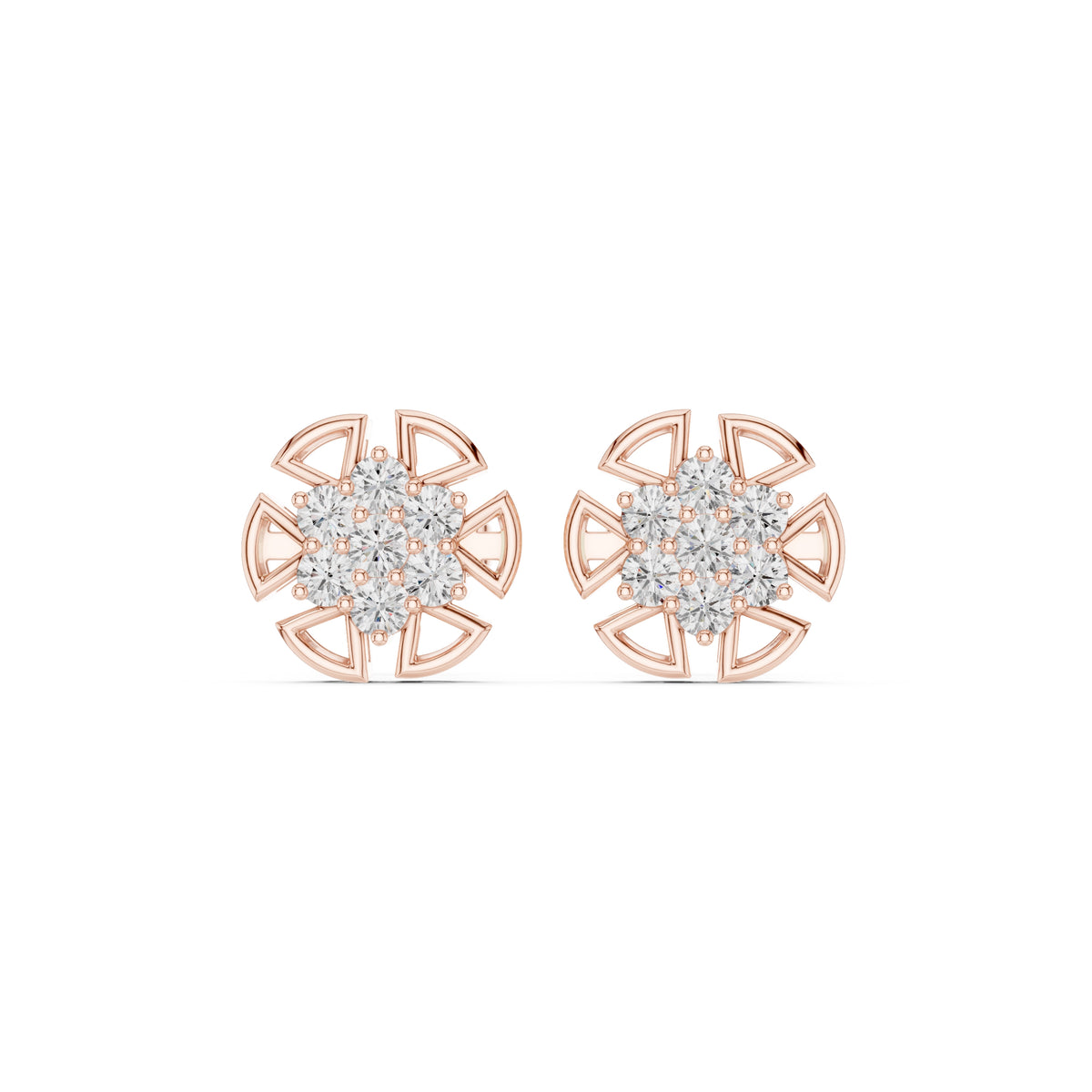 The Labyrinth Lab Grown Diamond Studs Rose Gold