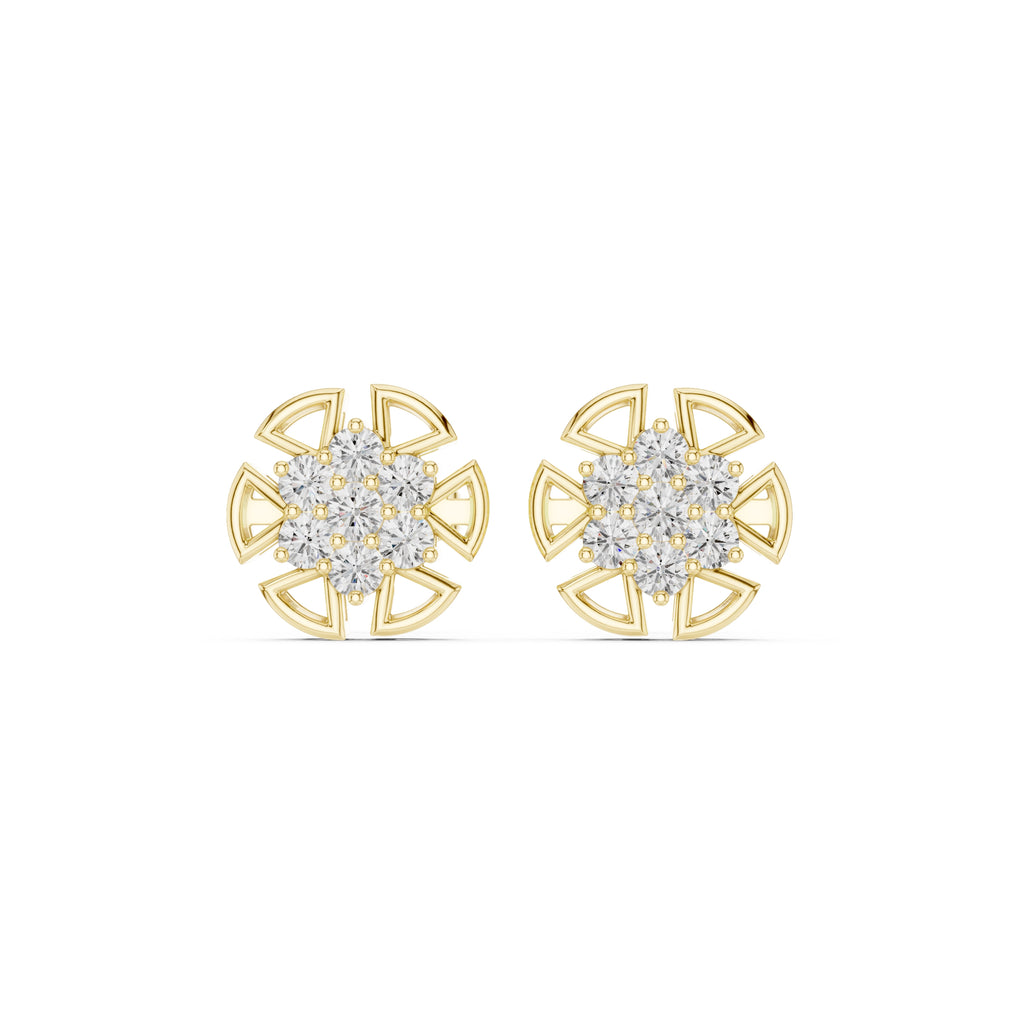 The Labyrinth Lan Grown Diamond Studs Yellow Gold