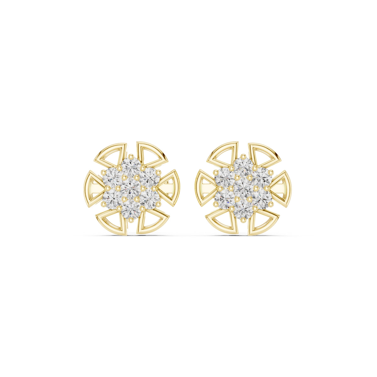 The Labyrinth Lan Grown Diamond Studs Yellow Gold