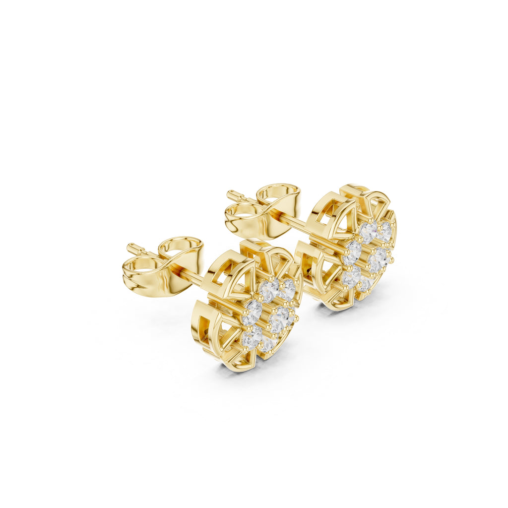 The Labyrinth Lan Grown Diamond Studs Yellow Gold