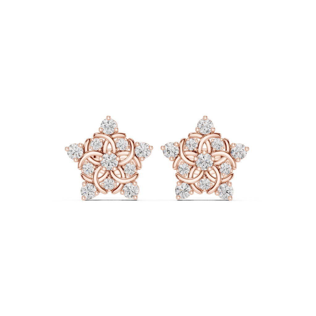 The Supernova Lan Grown Diamond Studs Rose Gold
