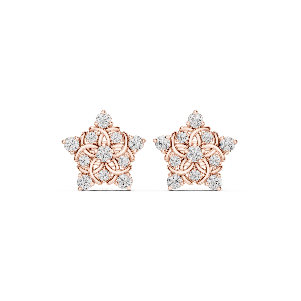 The Supernova Lan Grown Diamond Studs Rose Gold