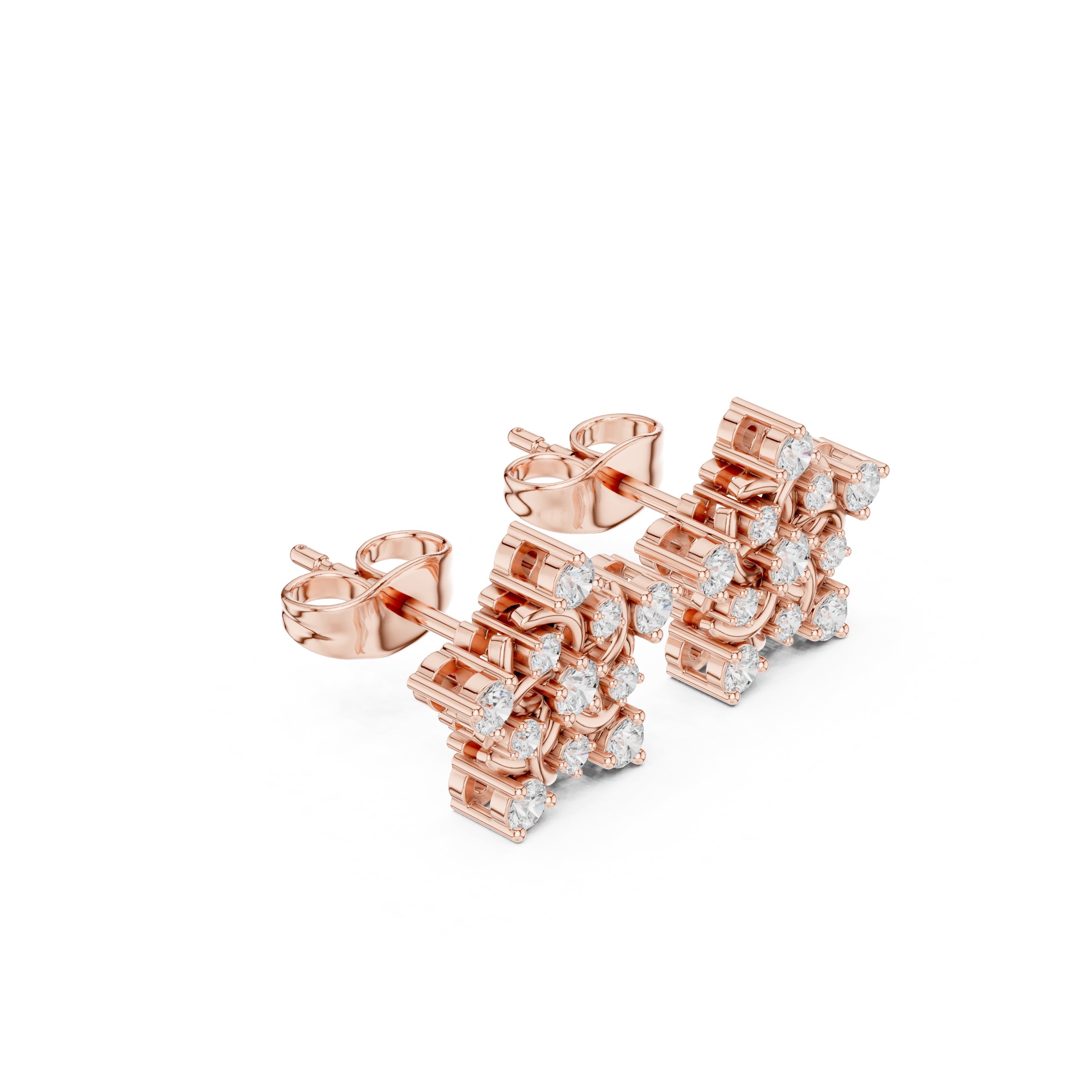 The Supernova Lan Grown Diamond Studs Rose Gold