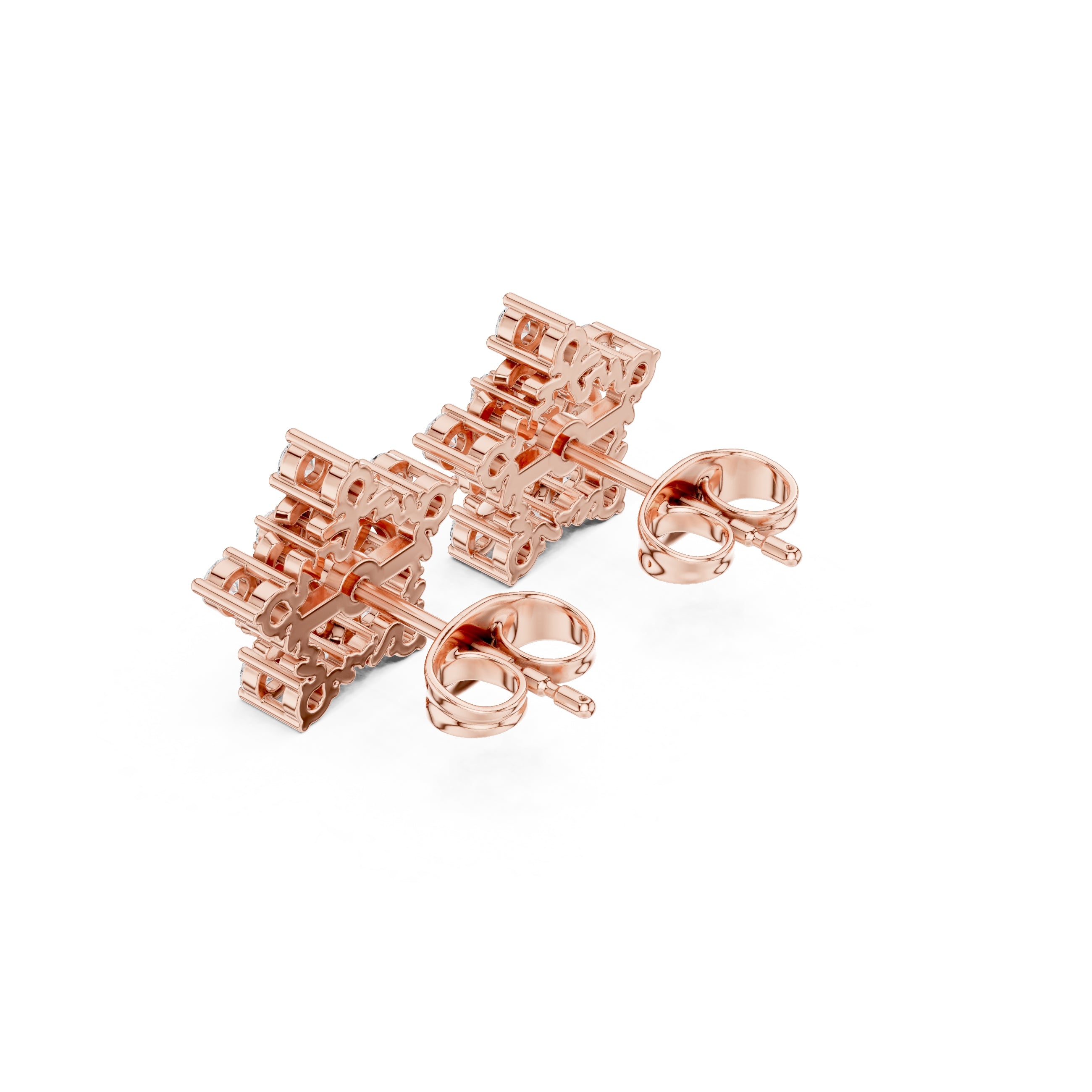 The Supernova Lan Grown Diamond Studs Rose Gold