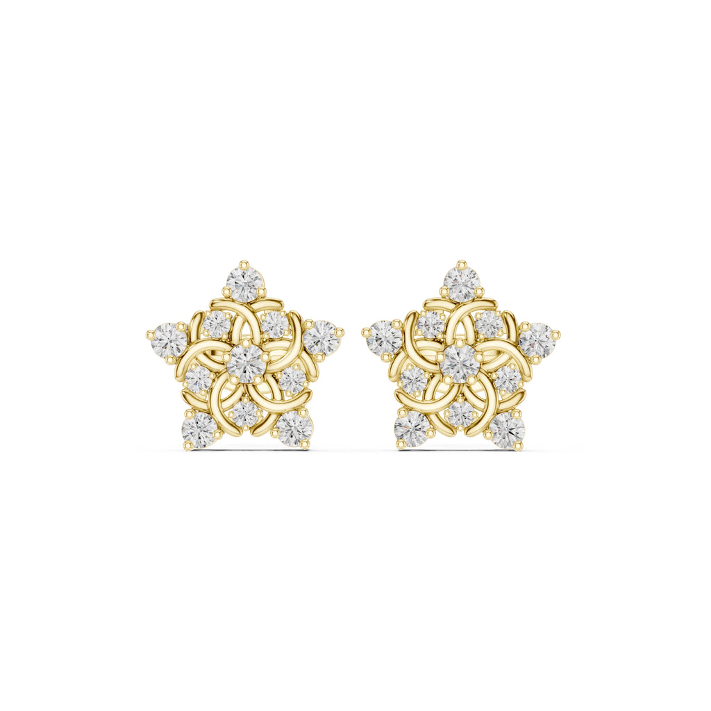 The Supernova Lan Grown Diamond Studs Yellow Gold