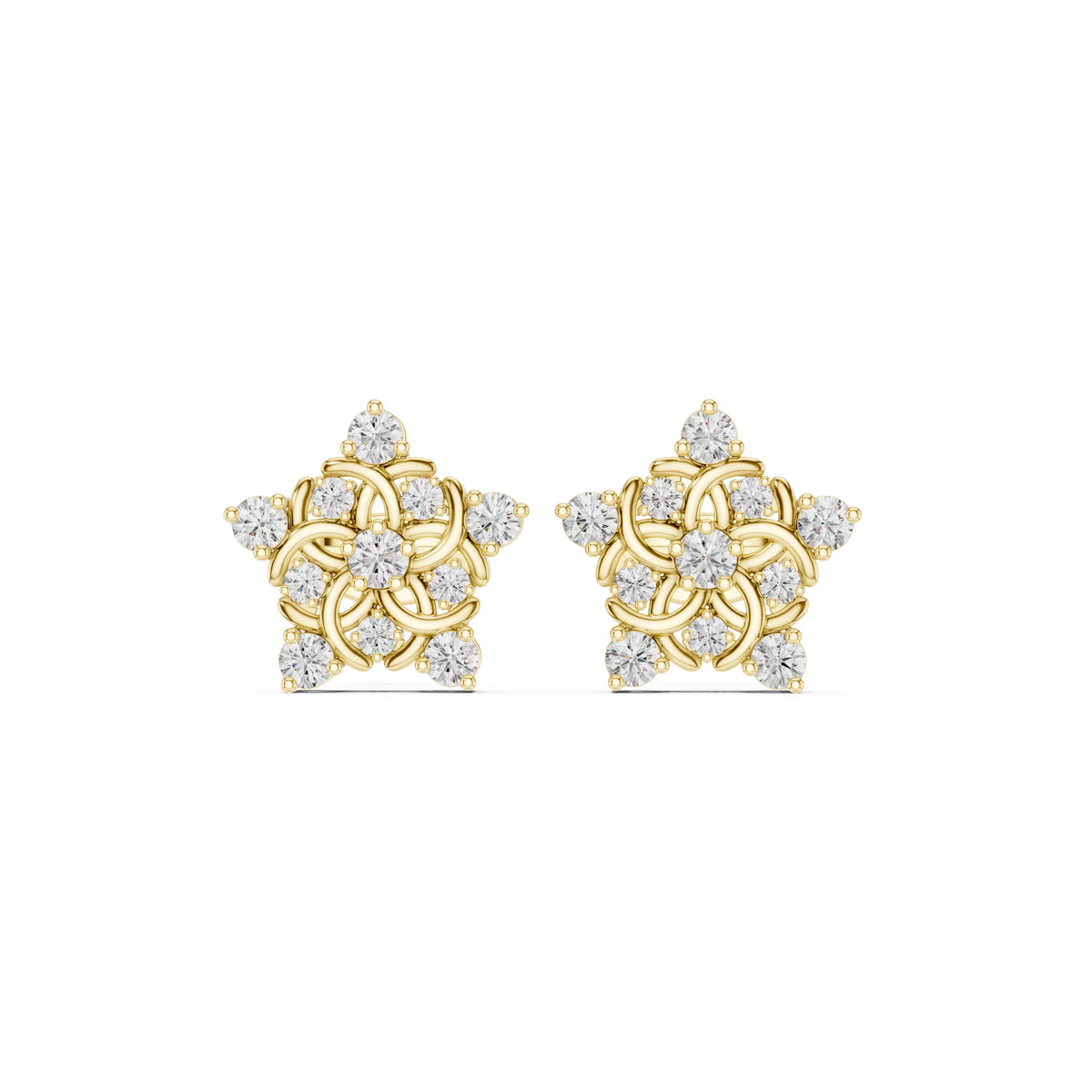The Supernova Lan Grown Diamond Studs Yellow Gold