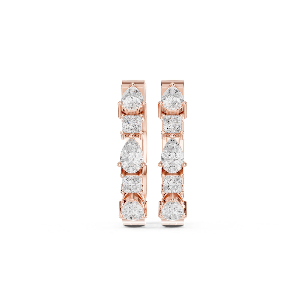 The Mosaic Lan Grown Diamond Huggies Rose Gold