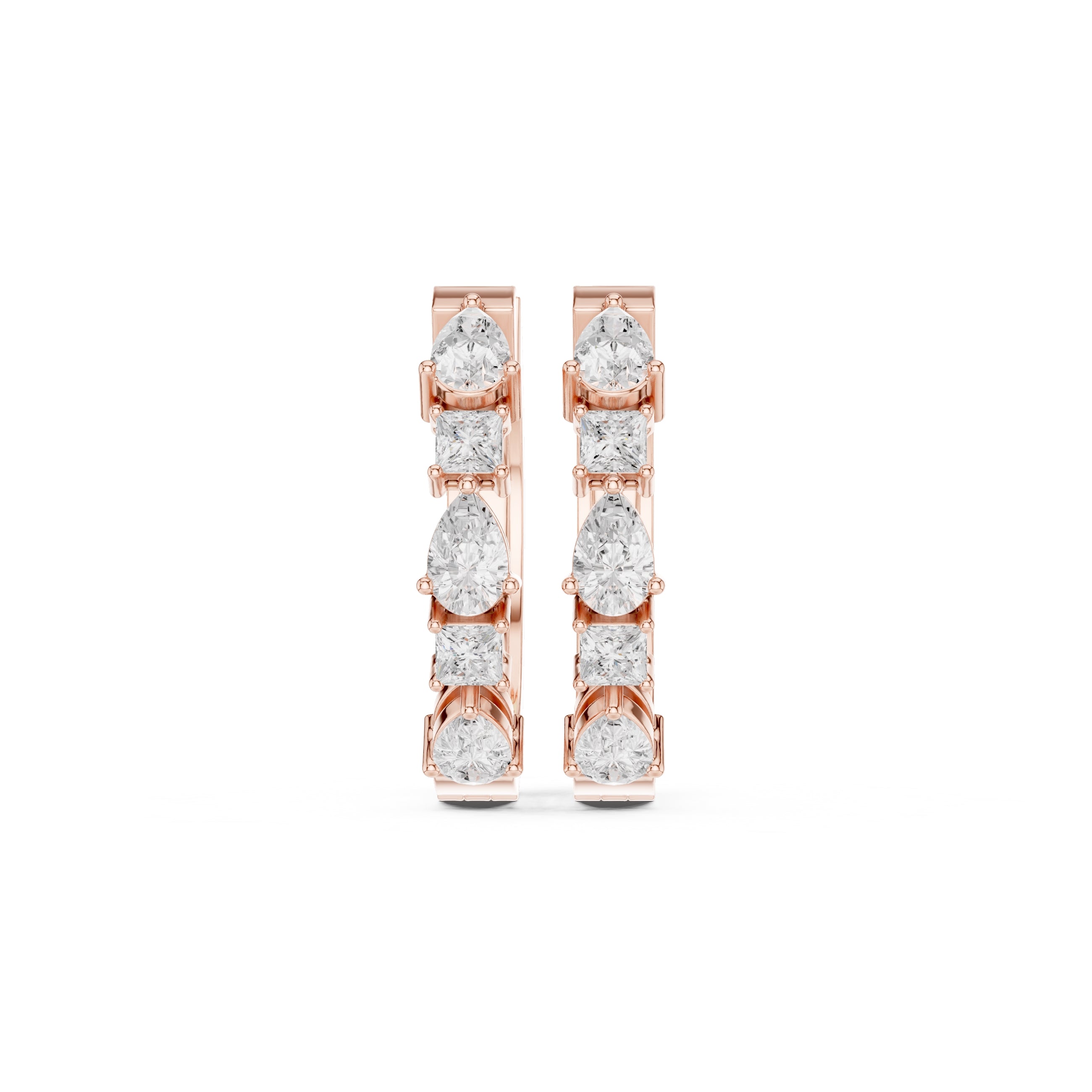 The Mosaic Lan Grown Diamond Huggies Rose Gold