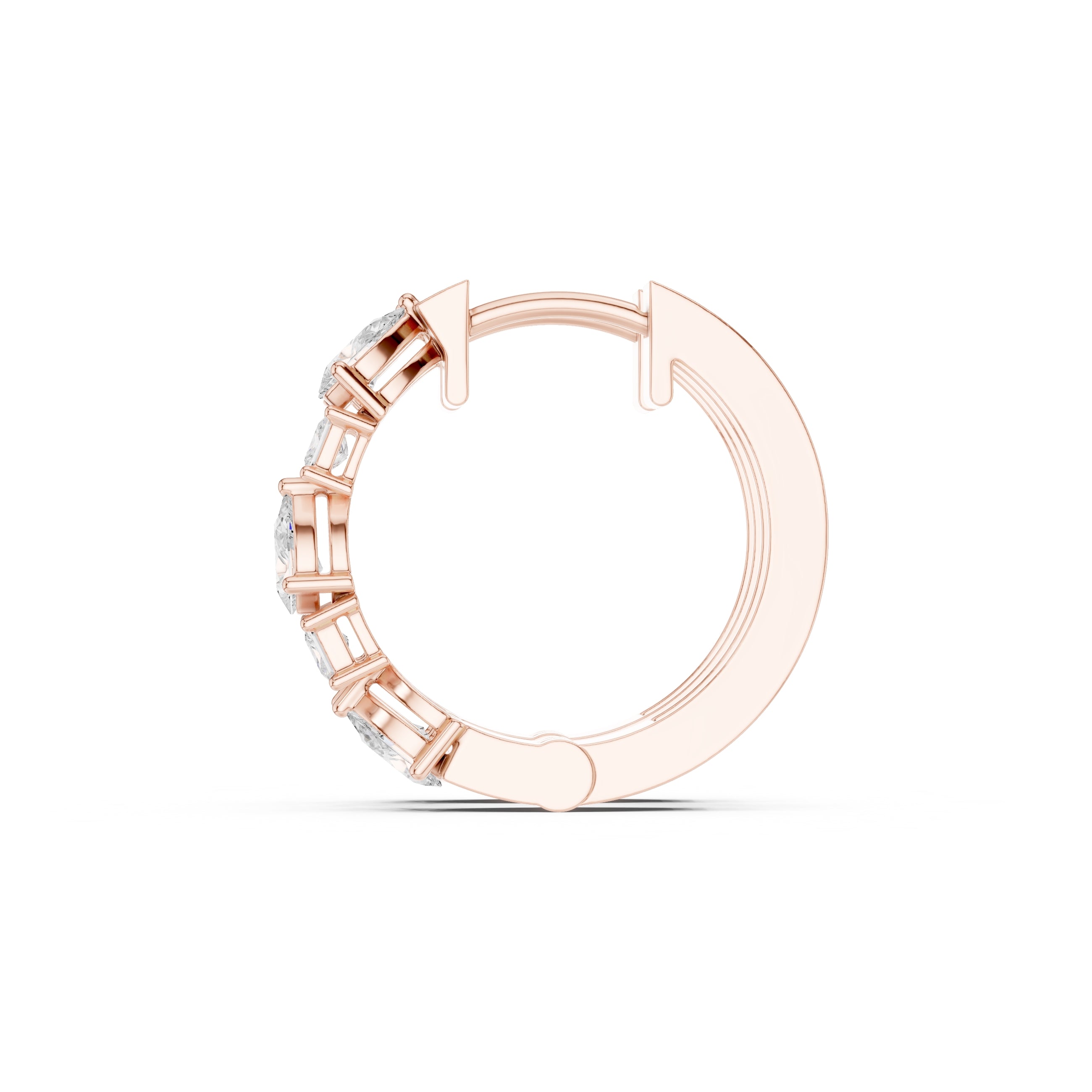The Mosaic Lan Grown Diamond Huggies Rose Gold