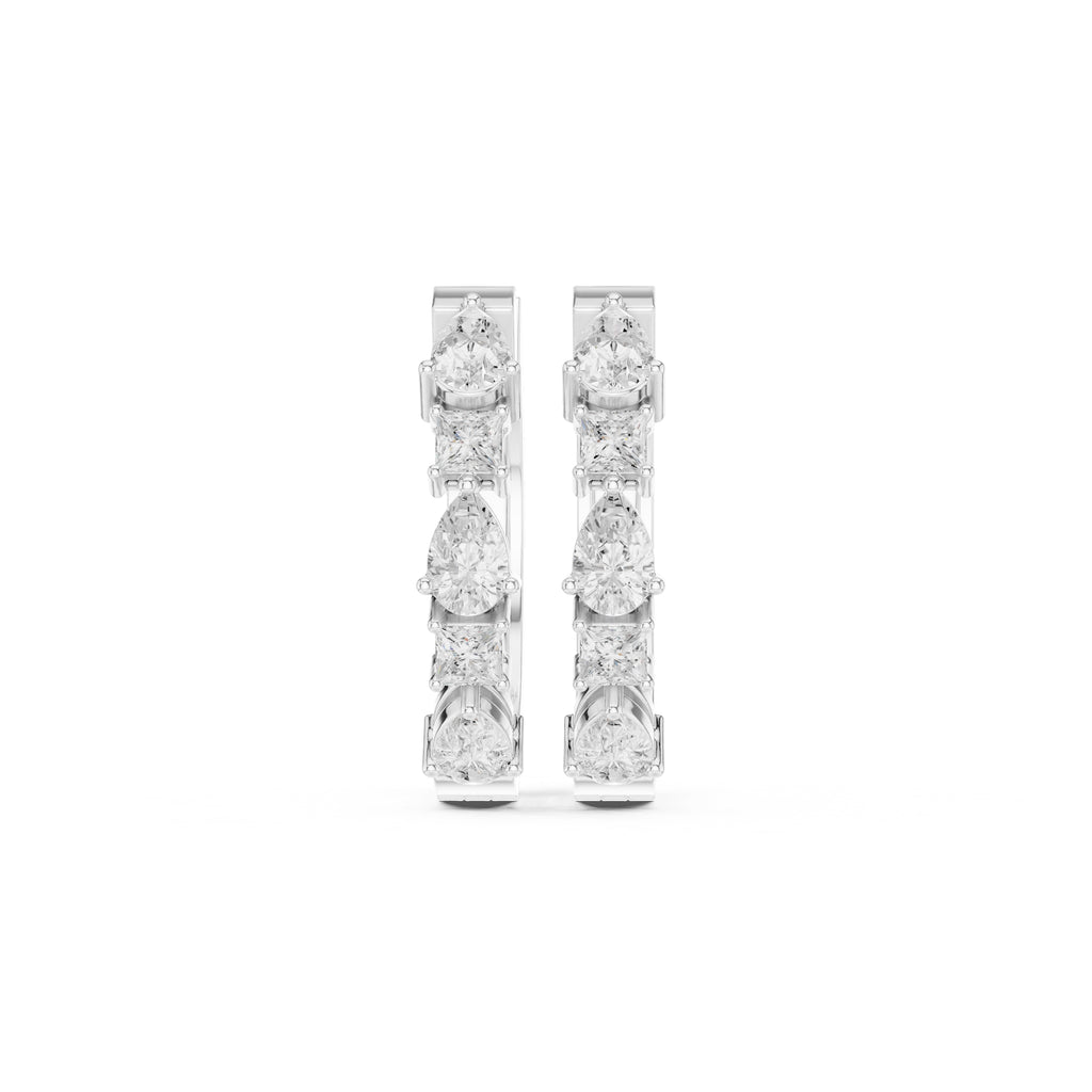 The Mosaic Lan Grown Diamond Huggies White Gold