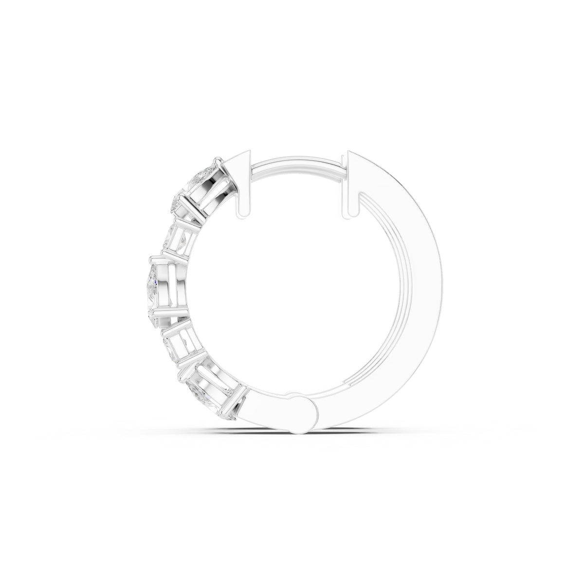 The Mosaic Lan Grown Diamond Huggies White Gold