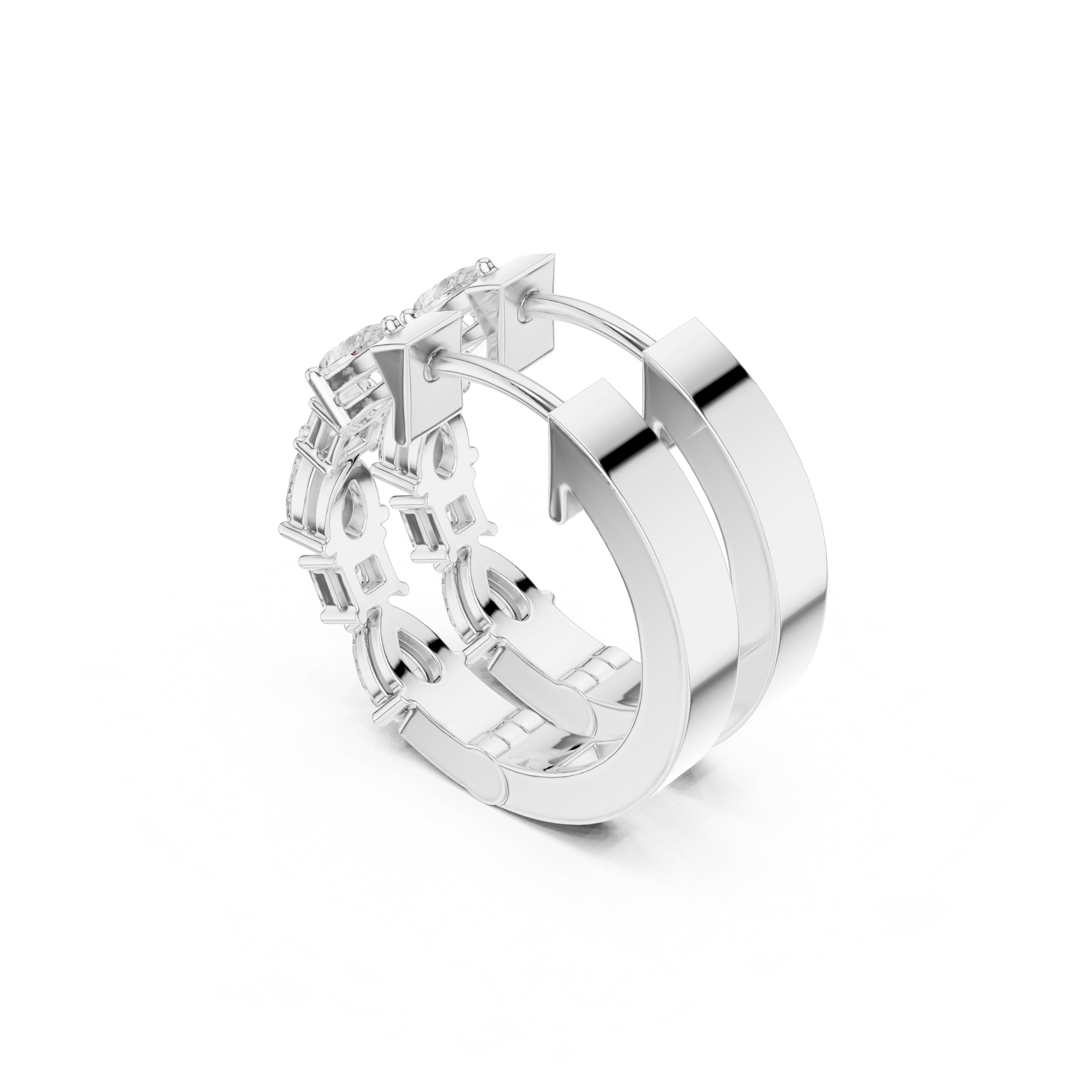The Mosaic Lan Grown Diamond Huggies White Gold