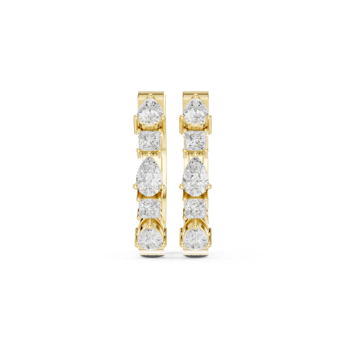 The Mosaic Lan Grown Diamond Huggies Yellow Gold