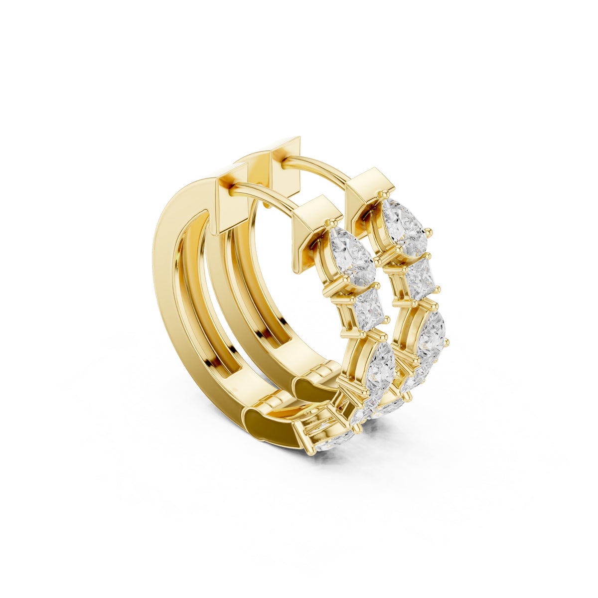 The Mosaic Lab Grown Diamond Huggies Yellow Gold