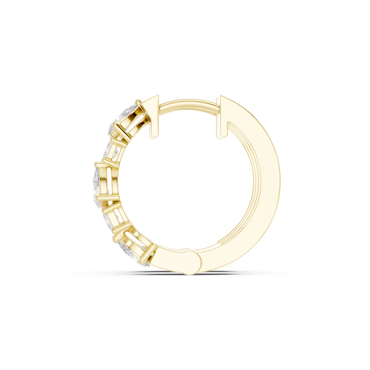 The Mosaic Lan Grown Diamond Huggies Yellow Gold