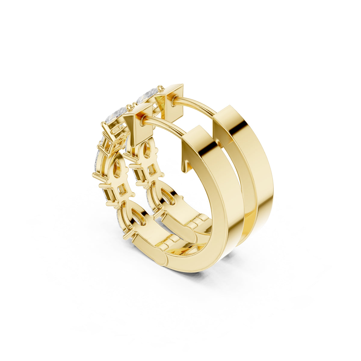 The Mosaic Lan Grown Diamond Huggies Yellow Gold