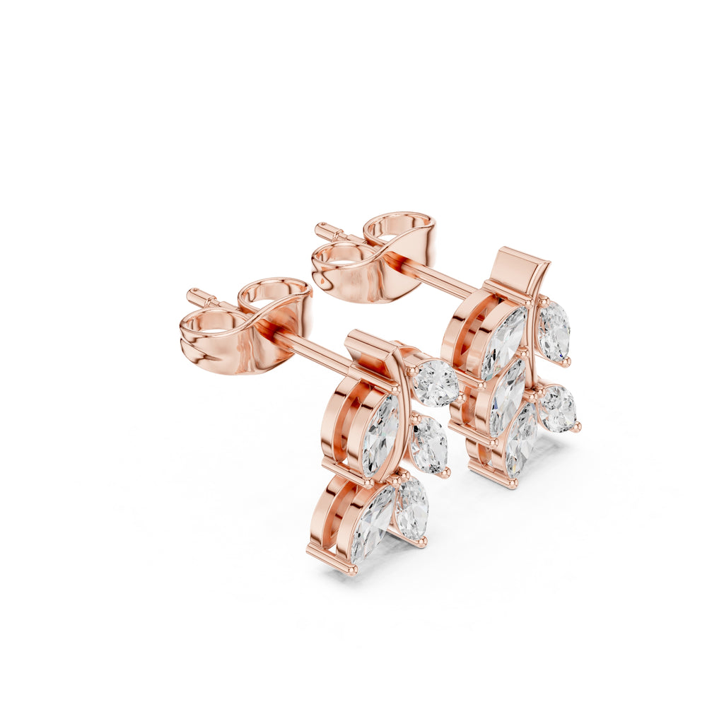 The Willow Vine Lan Grown Diamond Studs Rose Gold