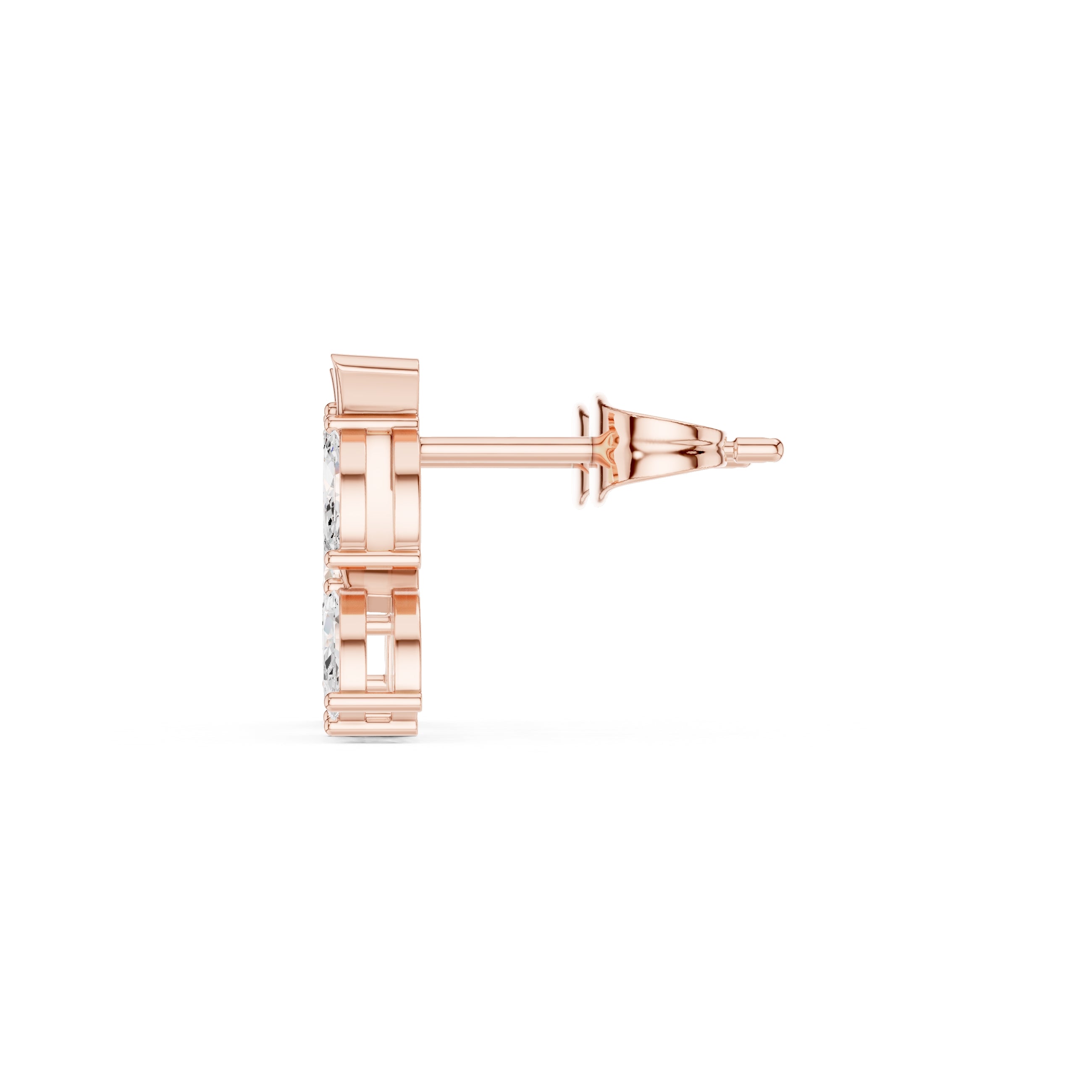 The Willow Vine Lan Grown Diamond Studs Rose Gold