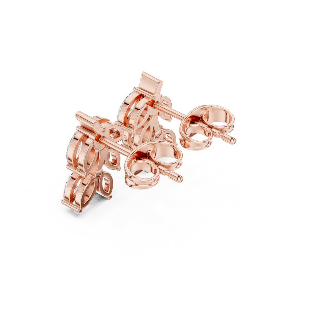 The Willow Vine Lan Grown Diamond Studs Rose Gold