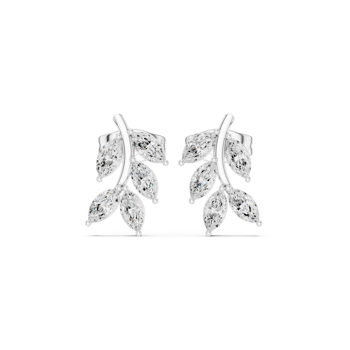 The Willow Vine Lan Grown Diamond Studs White Gold