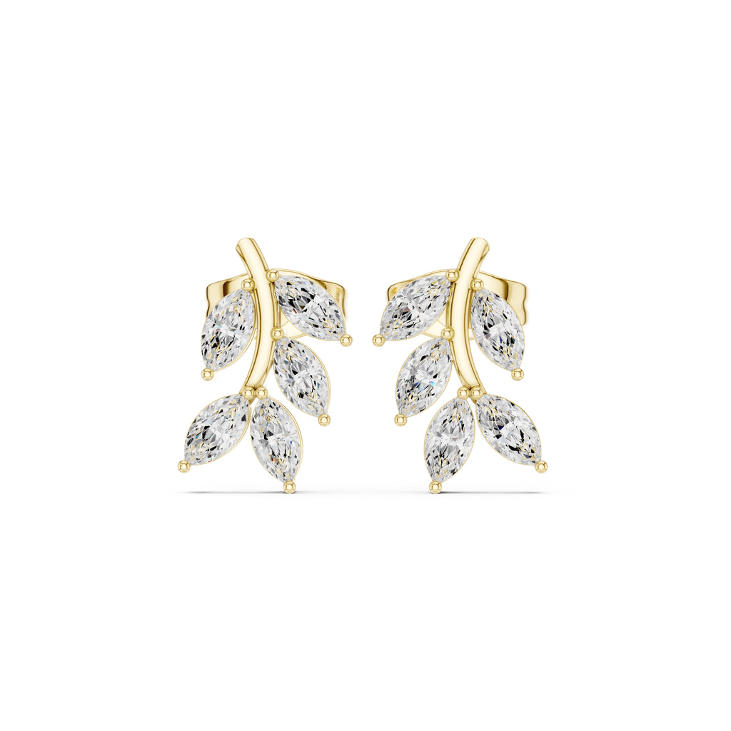 The Willow Vine Lan Grown Diamond Studs Yellow Gold