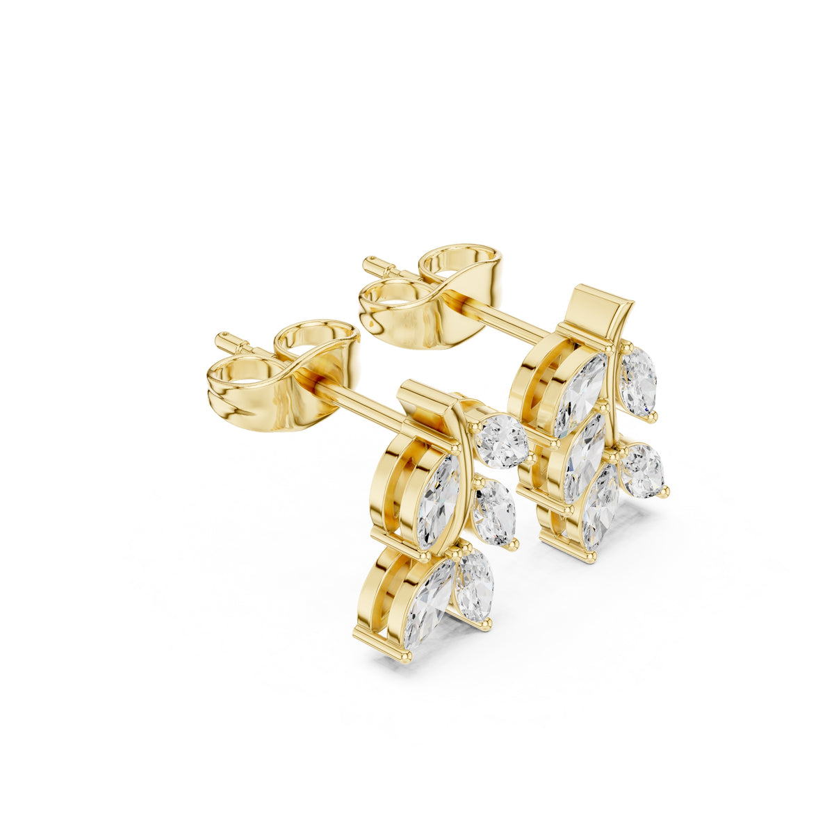 The Willow Vine Lab Grown Diamond Studs Yellow Gold