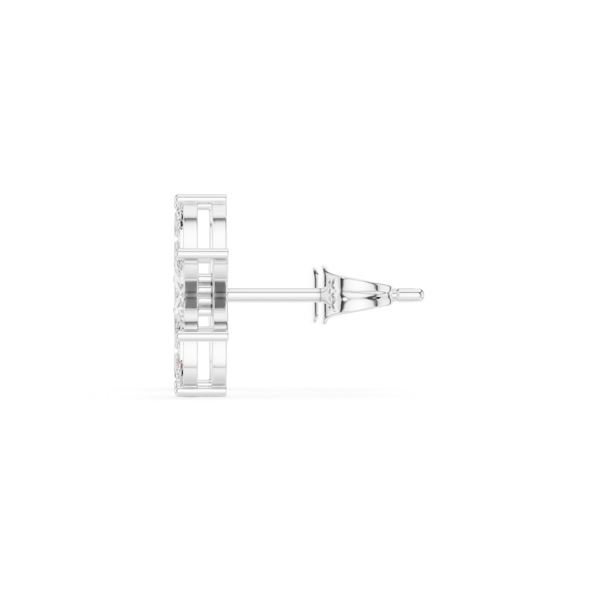 The Lotus Marquise Lan Grown Diamond Studs White Gold