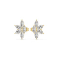 The Lotus Marquise Lan Grown Diamond Studs Yellow Gold