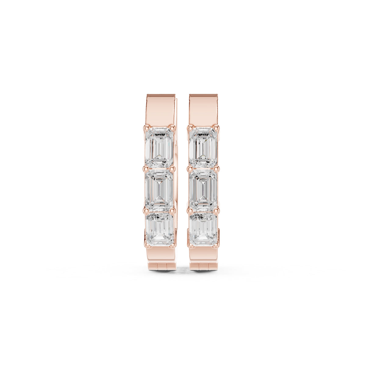 The Prism Wide Lab Grown Diamond Huggies Rose Gold