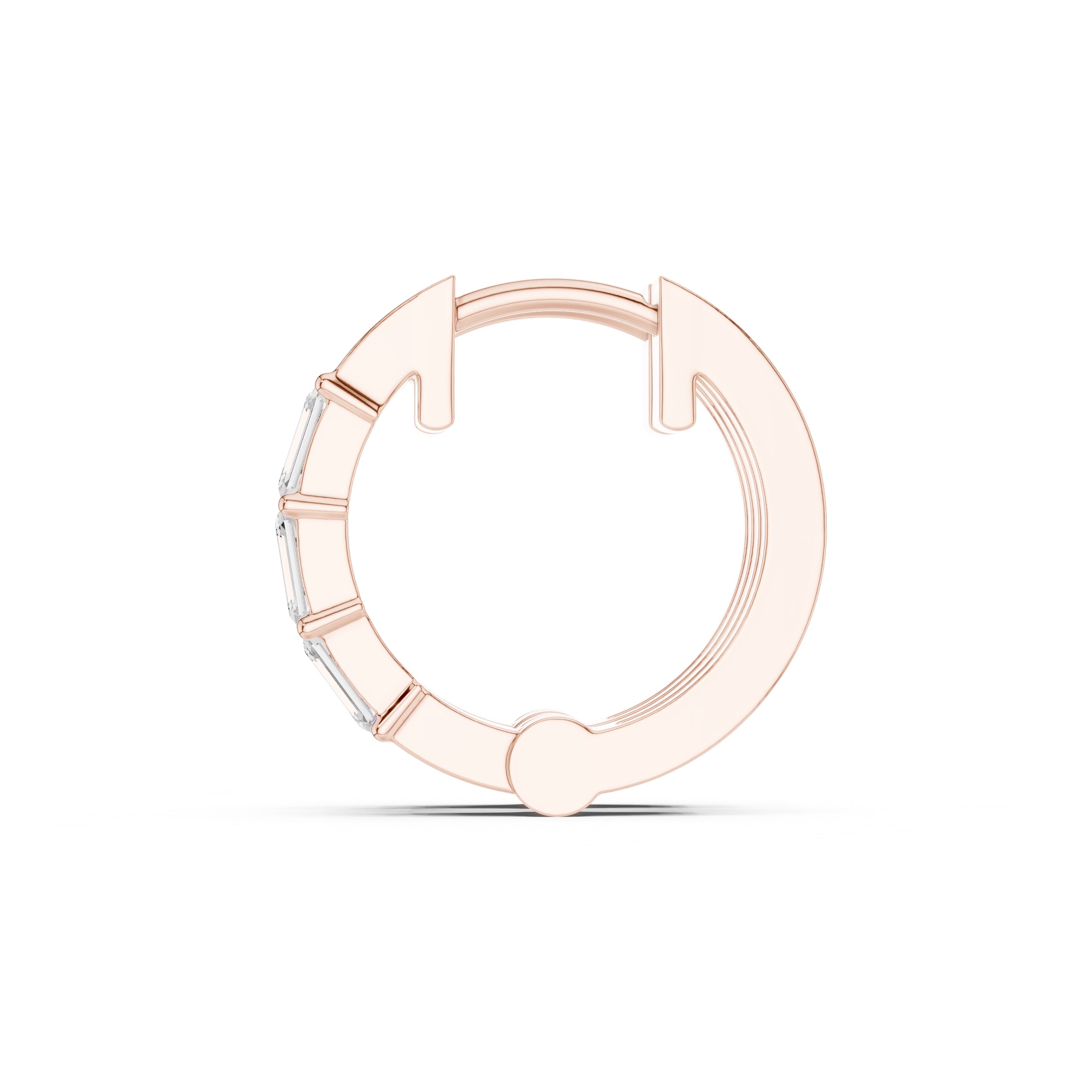 The Prism Wide Lan Grown Diamond Huggies Rose Gold