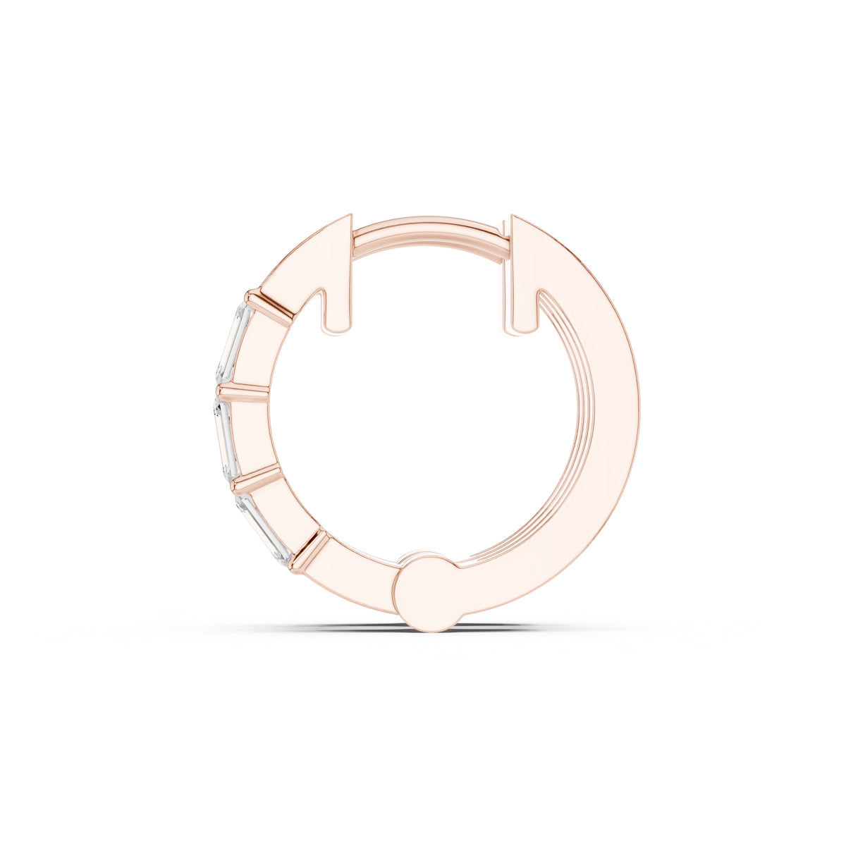 The Prism Wide Lab Grown Diamond Huggies Rose Gold
