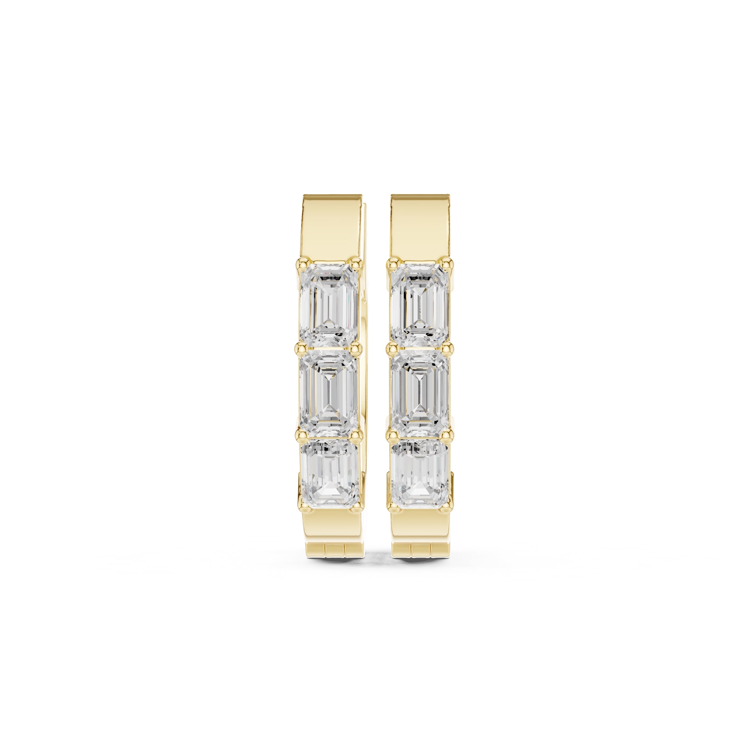 The Prism Wide Lan Grown Diamond Huggies Yellow Gold
