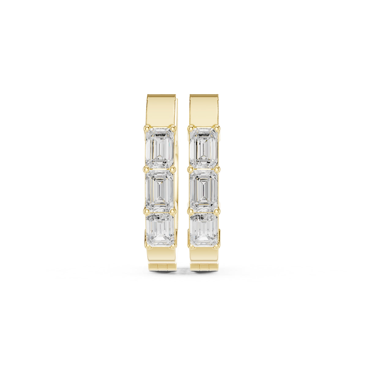The Prism Wide Lab Grown Diamond Huggies Yellow Gold