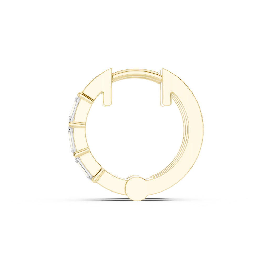 The Prism Wide Lan Grown Diamond Huggies Yellow Gold