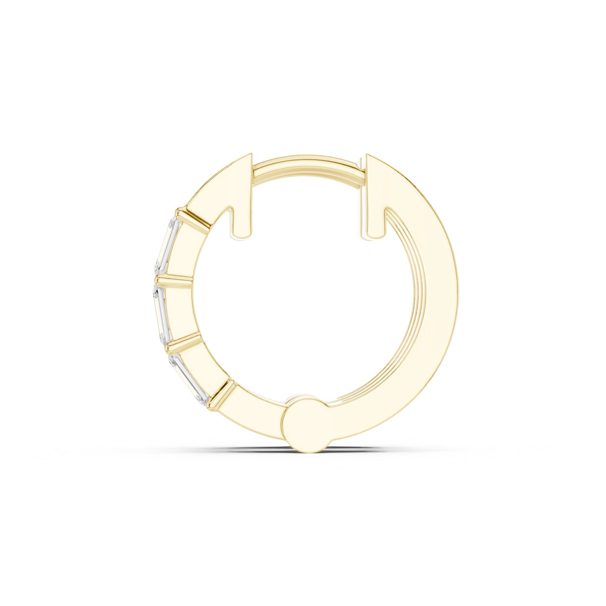 The Prism Wide Lan Grown Diamond Huggies Yellow Gold